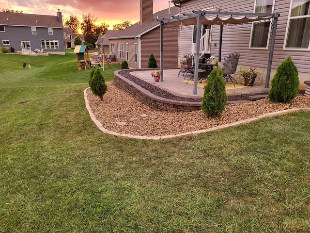 The patio bed from the far corner