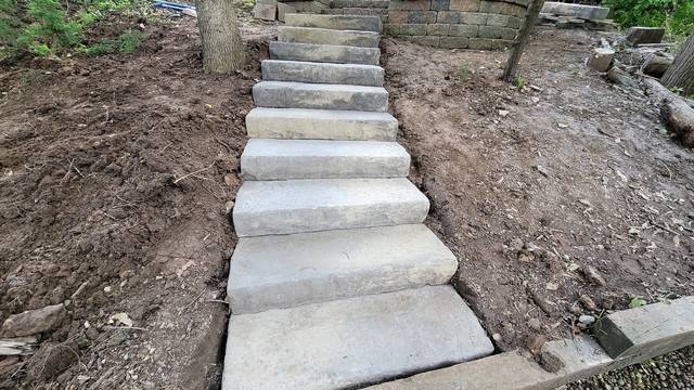 Light slab steps set into the hillside